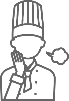 悩んでいるシェフのイラスト